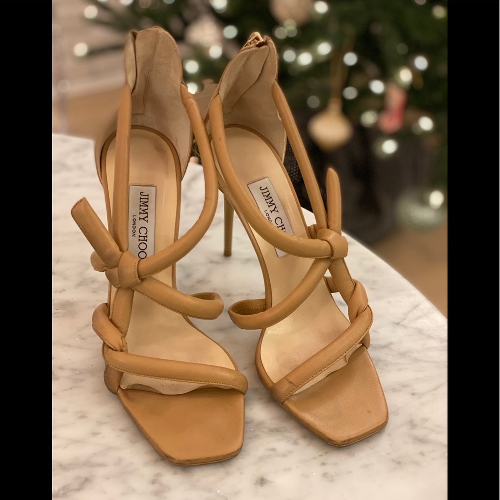 Jimmy Choo nude strappy heel